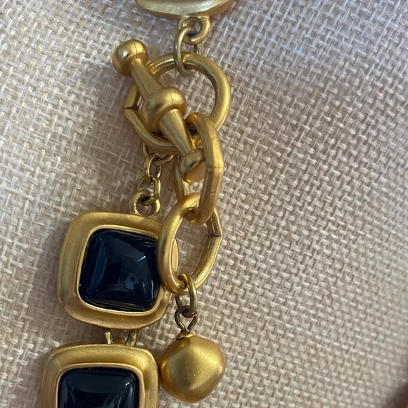 Anne Klein Matte Gold and Black Necklace - Picture 3 of 5